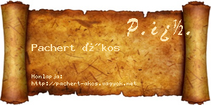 Pachert Ákos névjegykártya